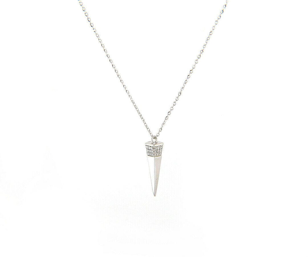 New 0.16ctw Diamond Sharp Nail Pendant Necklace in 18K