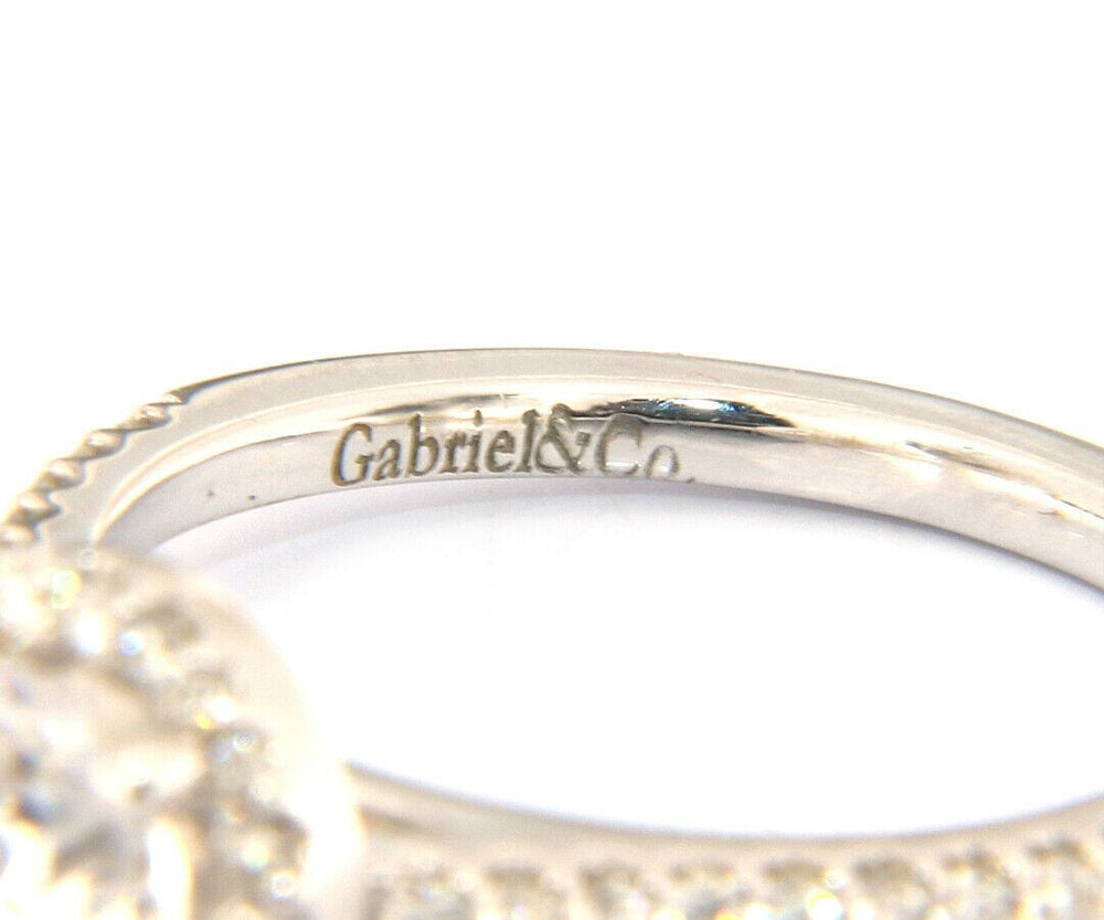 New Gabriel & Co. Diamond Halo Semi Mount Ring in 14kt