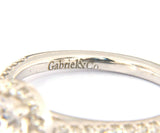New Gabriel & Co. Diamond Halo Semi Mount Ring in 14kt
