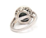 11.50 MM Grey Tahitian Pearl and 0.25ctw Diamond Halo Ring in 14K