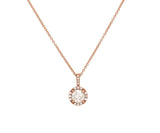 0.65 CTW Round Diamond Halo Pendant Necklace In 14K