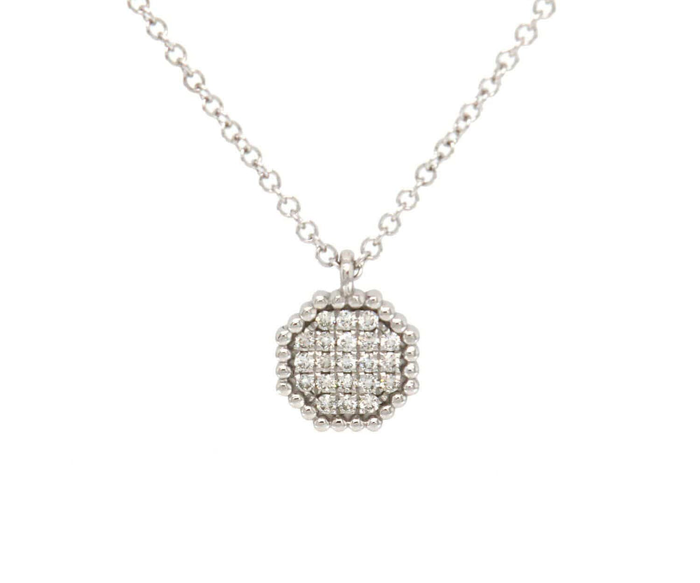 New Gabriel & Co. 0.11ctw Pave Diamond Octagon Pendant Necklace in 14K