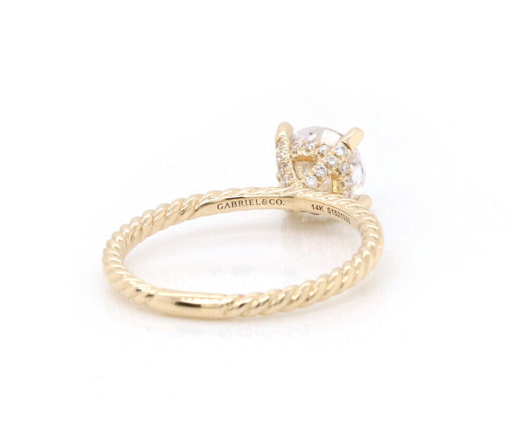 New Gabriel & Co. 0.11ctw Diamond Underhalo Semi Mount Ring in 14K