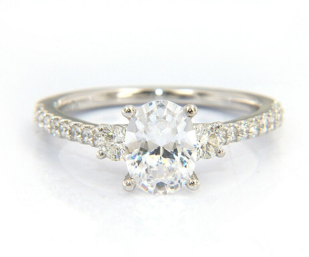 New Gabriel & Co. Diamond Three Stone Semi Mount Ring in 14K