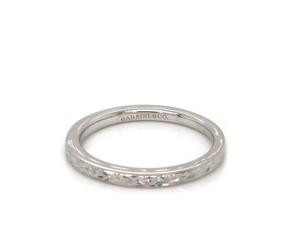 New Gabriel & Co. Filigree Engraved Band Ring in 14K