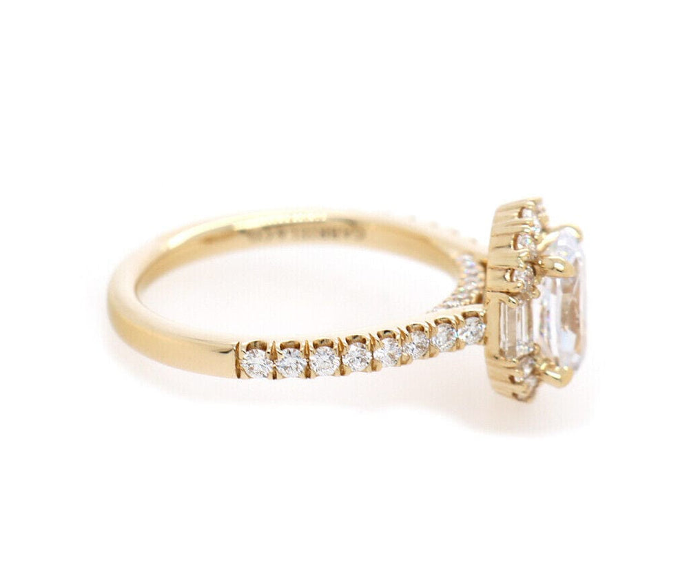 New Gabriel & Co 0.69ctw Diamond Hamilton Oval Frame Straight Semi Ring 14K