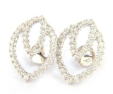 New 1.33ctw Diamond Concentric Open Leaf Design Earrings in 18kt