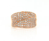 New 3.00ctw Diamond Multi Row Crossover Ring in 18K