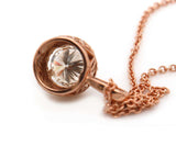 0.65 CTW Round Diamond Halo Pendant Necklace In 14K