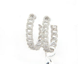 New 1.36ctw Diamond Curb Link Style Hoop Earrings in 14K