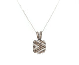 1.50ctw White and Brown Diamond Pendant Necklace in 14K