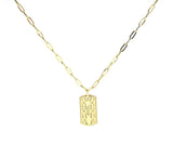 New Gabriel & Co. 0.69ctw Diamond Pave Dog Tag Hollow Chain Necklace in 14K