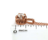 0.65 CTW Round Diamond Halo Pendant Necklace In 14K