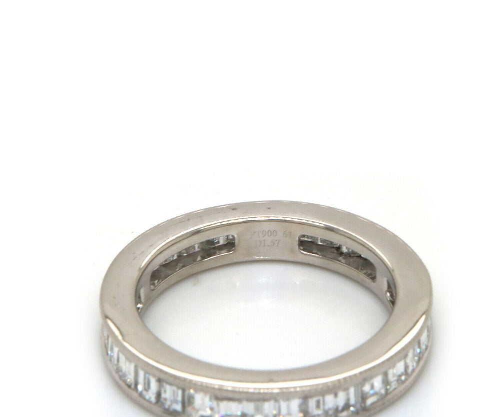 1.57ctw Baguette Diamond Channel Set Eternity Band Ring in Platinum