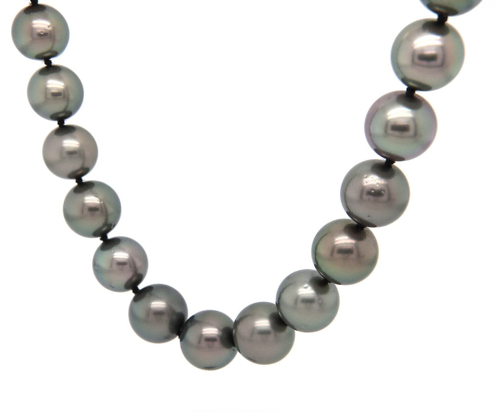 Iridesse Tahitian Diamond and Graduated Pearl Strand Necklace in 18K