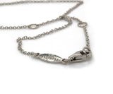 New Gabriel & Co. 0.27ctw Baguette and Round Diamond Rectangle Pendant Necklace in 14K