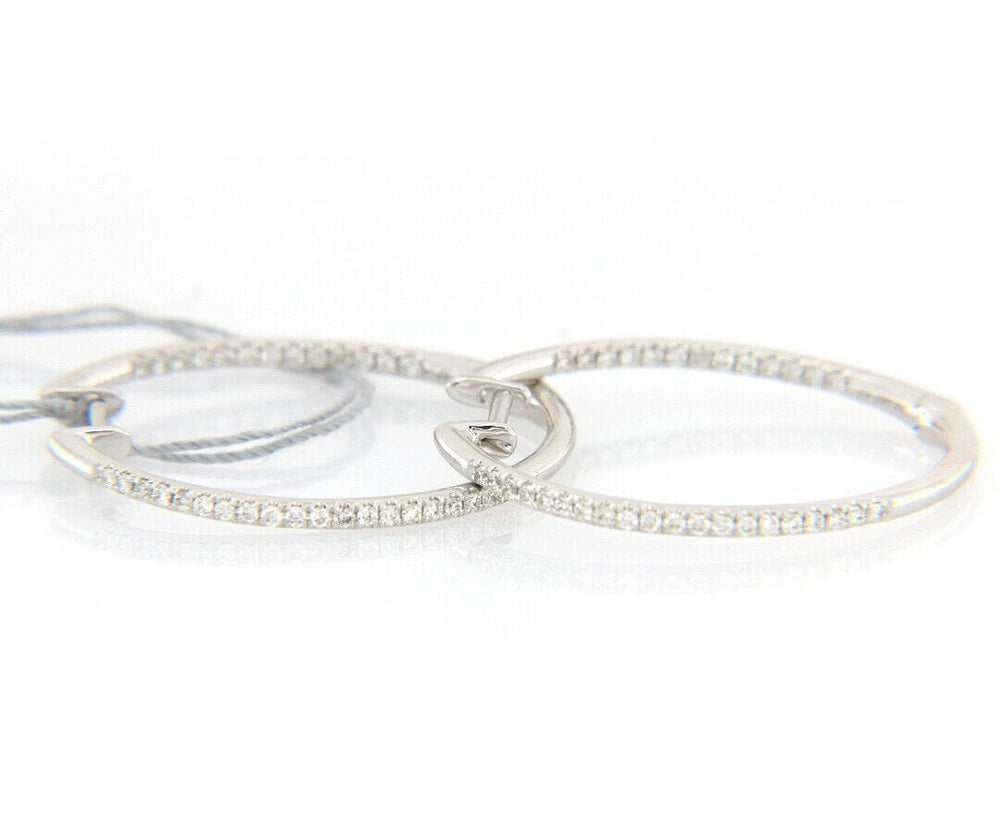 New 0.25ctw Diamond Inside Out Hoop Earrings in 14K