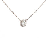 New 0.29ctw Round Diamond Cushion Frame Pendant Necklace in 14K