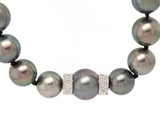 Iridesse Tahitian Diamond and Graduated Pearl Strand Necklace in 18K
