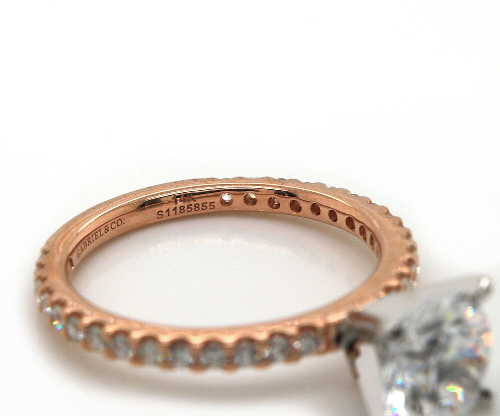 New Gabriel & Co. 0.36ctw Diamond Straight Semi Mount Ring in 14K