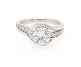 Gabriel & Co. 1.42ctw Round Diamond Halo Swirl Engagement Ring in 14K