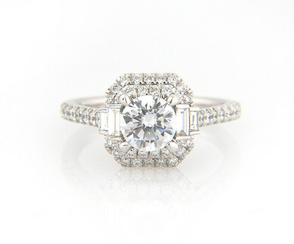 New Gabriel & Co. 0.60ctw Cushion Double Frame Semi Mount Ring in 14K