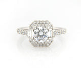 New Gabriel & Co. 0.60ctw Cushion Double Frame Semi Mount Ring in 14K