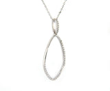 New 0.20ctw Diamond Open Teardrop Pendant Necklace in 18K