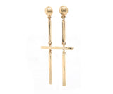 Mociun Figure 6 Polished Dangle Earrings in 14K