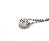 New 0.71ctw Diamond Scallop Frame Flower Pendant Necklace in 14K