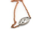 0.58ct Sideways Marquise Diamond Bezel Set Solitaire Pendant Necklace In 14K