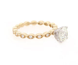 Gabriel & Co. 1.38ctw Round Diamond Two Tone Milgrain Engagement Ring in 14K