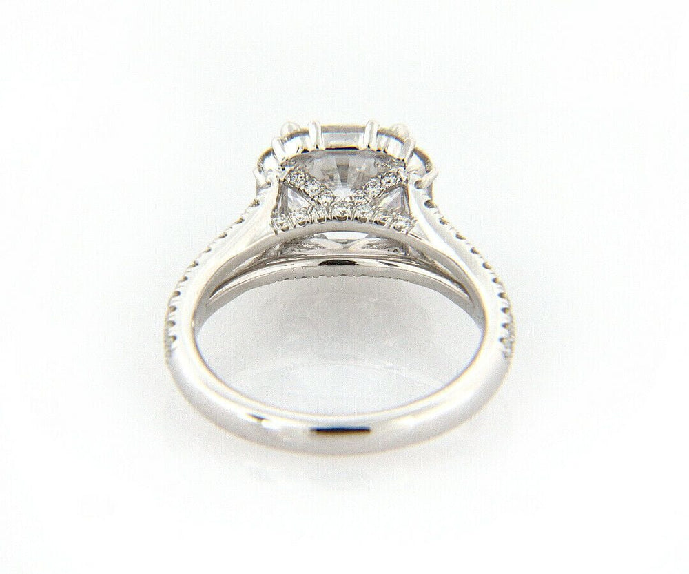 New Gabriel & Co. 1.01ctw Baguette & Round Diamond Cushion Frame Semi Mount 14kt