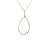 New 0.20ctw Diamond Open Teardrop Pendant Necklace in 18K