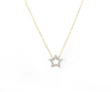 New 0.18ctw Diamond Star Pendant Necklace in 14K
