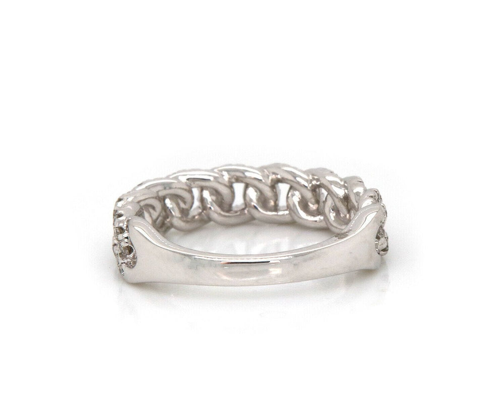 New Gabriel & Co. Pave Diamond Woven Link Band Ring in 14K