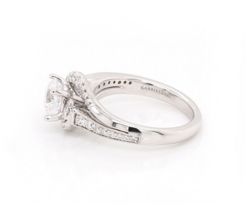 New Gabriel & Co. 0.37ctw Diamond Swirl Semi Mount Ring in 14K