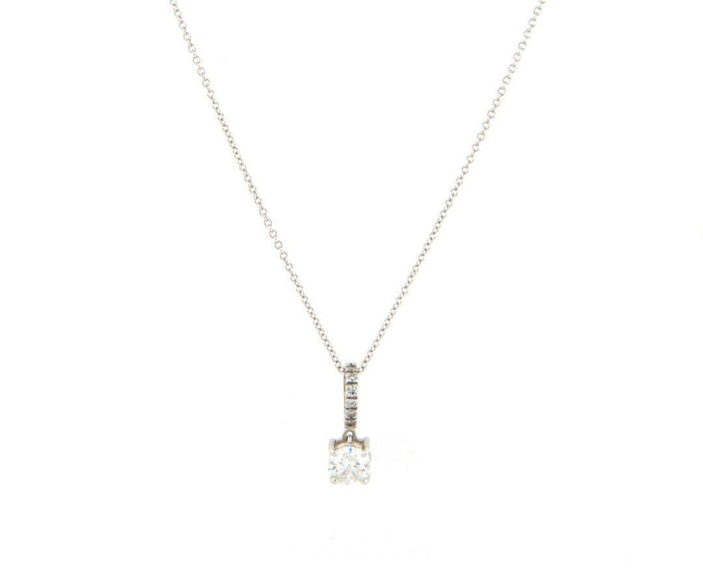 New 0.55ctw Diamond Solitaire Pendant Necklace in 18K