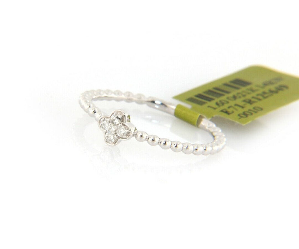 New 0.08ctw Diamond Clover Beaded Ring in 14K