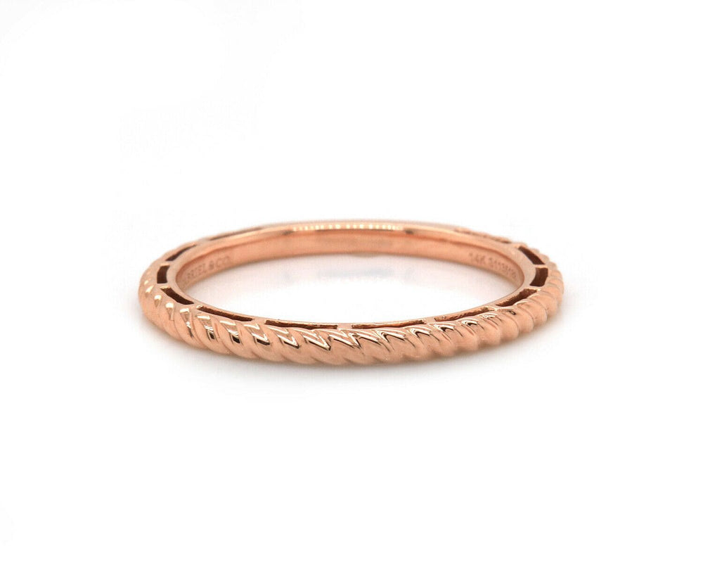 New Gabriel & Co. Twisted Rope Stackable Band Ring in 14K