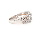 New 0.68ctw Diamond Swirling Two Tone Dome Ring in 14K