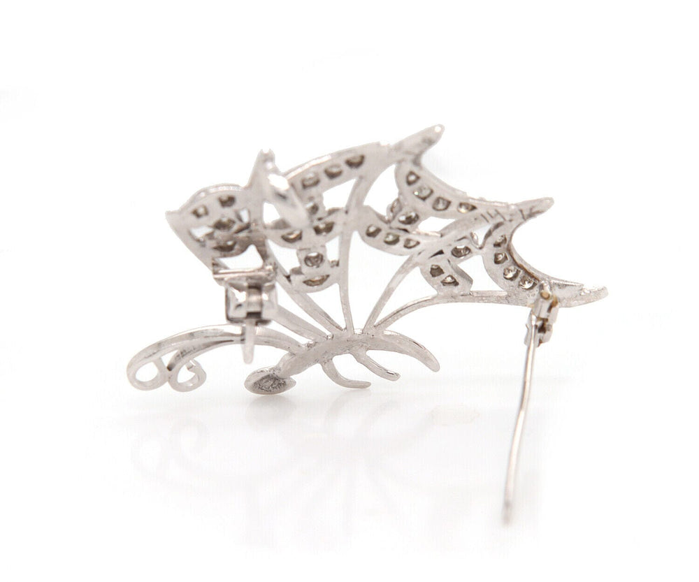 0.35ctw Diamond Butterfly Brooch Pendant in 14K