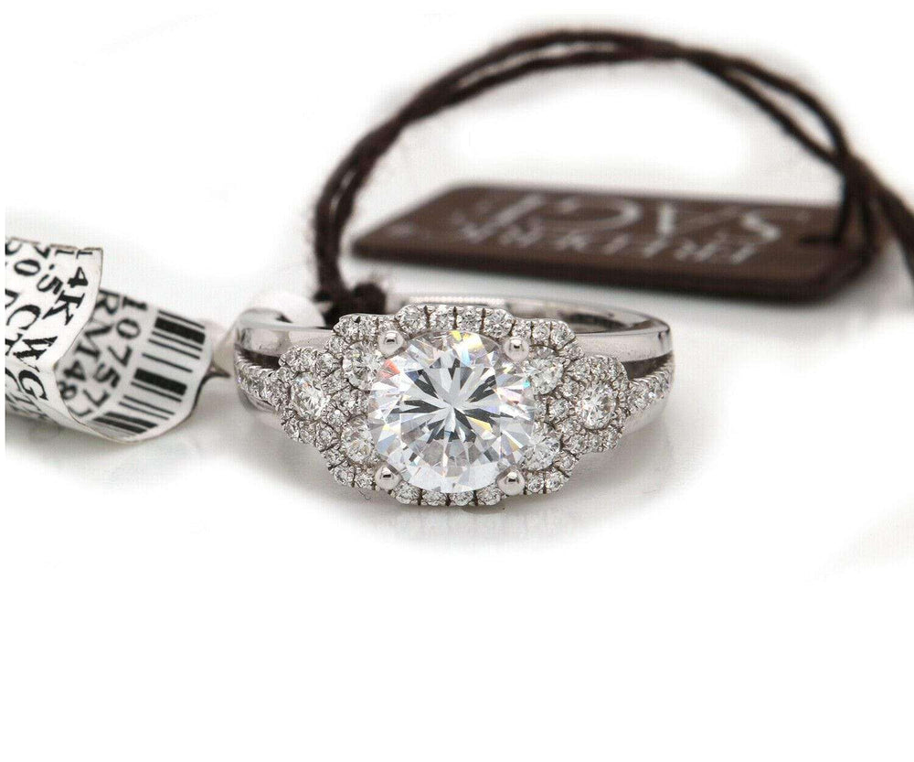 0.75 CTW Frederic Sage Diamond Split Shank Halo Semi Mount Ring In 14K