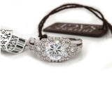 0.75 CTW Frederic Sage Diamond Split Shank Halo Semi Mount Ring In 14K