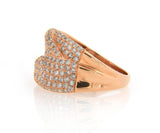 New 3.00ctw Diamond Multi Row Crossover Ring in 18K