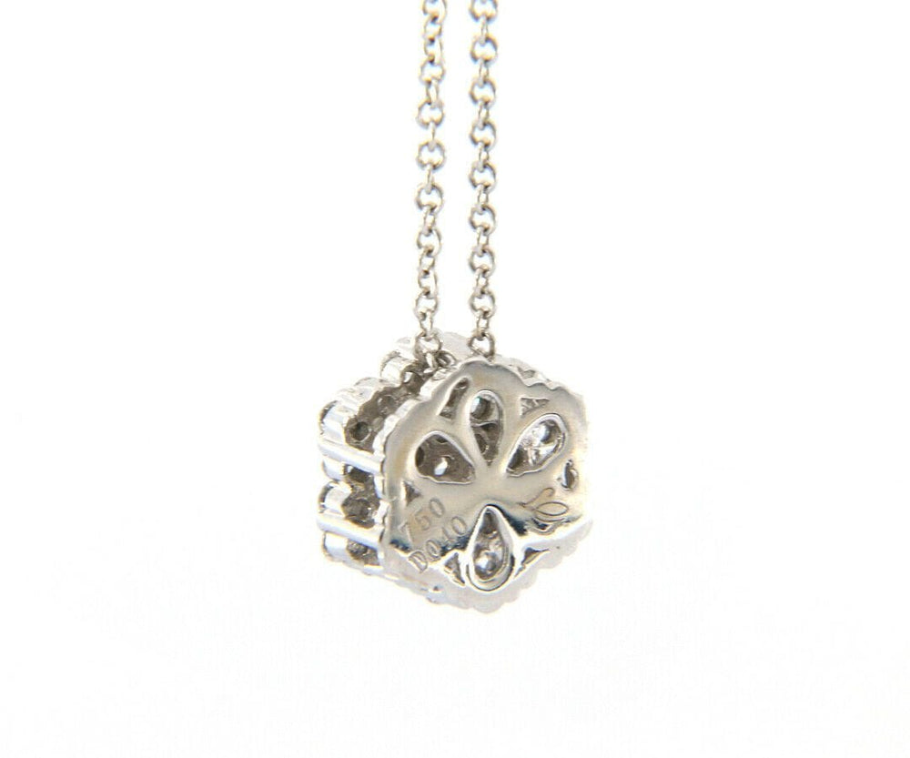 0.40ctw Diamond Hexagon Cluster Pendant Necklace in 18K