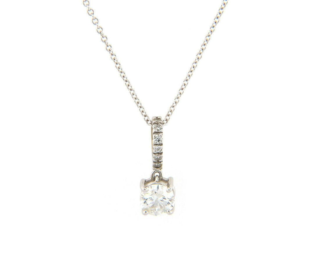 New 0.55ctw Diamond Solitaire Pendant Necklace in 18K