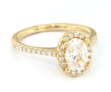 New Gabriel & Co. Oval Diamond Halo Semi Mount Ring in 14K
