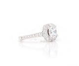 New Gabriel & Co. 1.16ctw Diamond Cushion Halo Semi Mount Ring in 14K