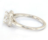 New Gabriel & Co. Art Deco Octagonal Three Stone Halo Semi Mount Ring in 14K